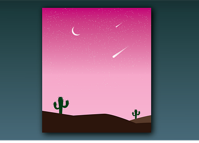 Pink Sky / Illustration branding design graphic design illustration landscape logo moon pink sky stars trees vector