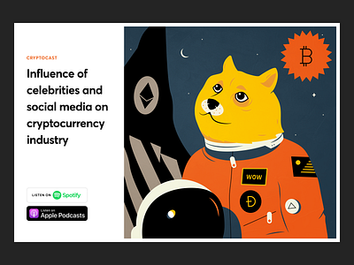 Dogecoin to the Moon bitcoin cryptocurrency design doge dogecoin ethereum gogoapps illustration influence klaxon meme moon news podcast social media space