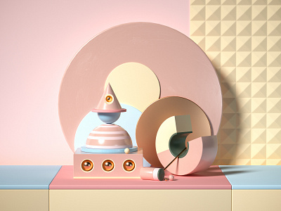 Circle 3d art cinema 4d octane pink