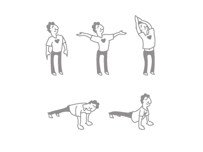 Yoga Flip Book black and white cartoon flip book flipbook illustration illustrator little people man men vector yoga yoga postures