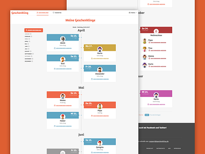 Geschenkling.de - Timeline campaign gifts timeline website