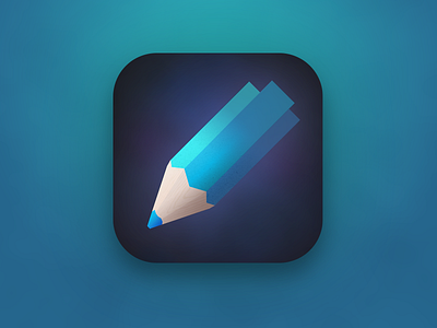 Sketch - App Icon app blue dark glow icon ios logo pen