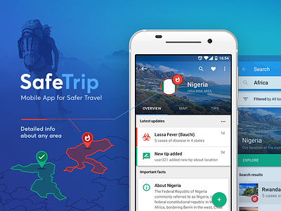 Disease finder - app concept android app area disease health map material design mobile travel trip ui ux