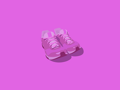 Running shoes colorful illustration purple shoes vector