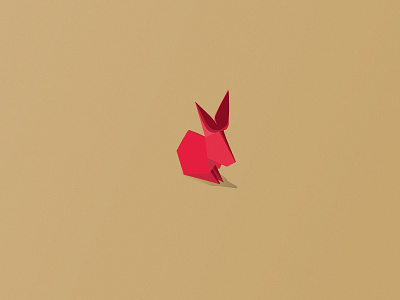 Just a lonely Rabbit brown illustration origami pink rabbit vector