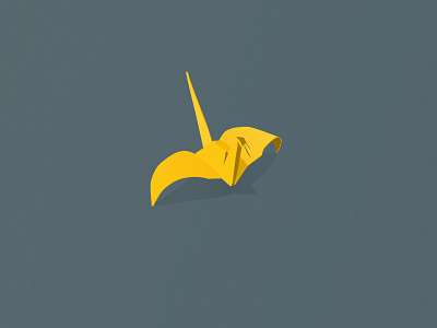 Origami - Crane crane grey illustration origami vector yellow