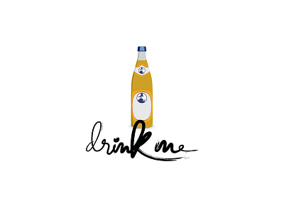 Just Drink me beverage club mate drink handwritting illustration lettering vector