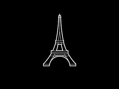 Paris black icon illustration lines logo paris vector white