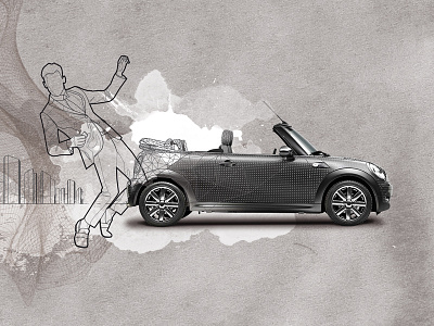 MINI Collage car collage grey illustration mini vector