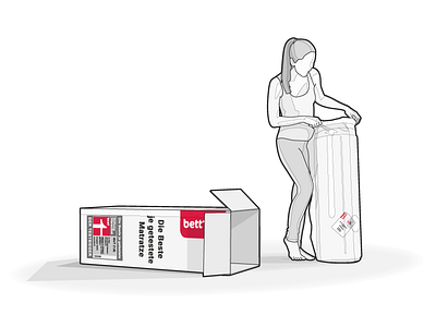 Commercial Illustration box illustration lines vector woman