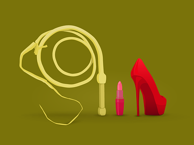 Just an Illustration color green high heels lipstick