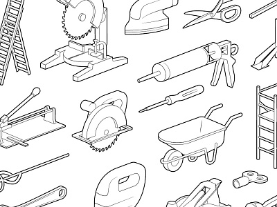 Praxis Tools 2d 3d handyman home icon illustrations illustrator improvement isometric praxis tools