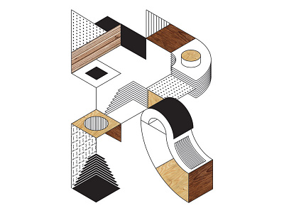 R experimental illustrator isometric typography