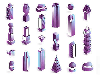 Flatland Buildings buildings city isometric vector