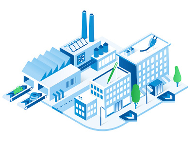 Factory And Stores factory infographic isometric vector