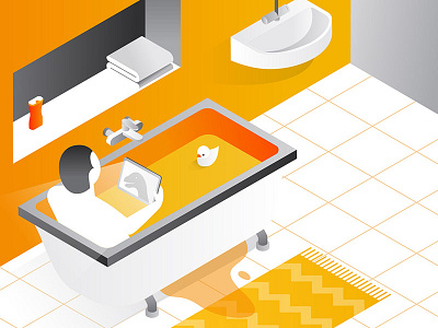 Bath bath bathroom isometric movie vector