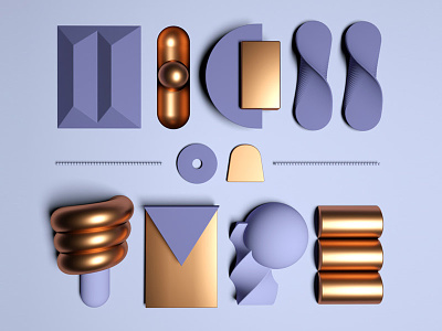 High on Type 3d animation copper geometric purple type typography