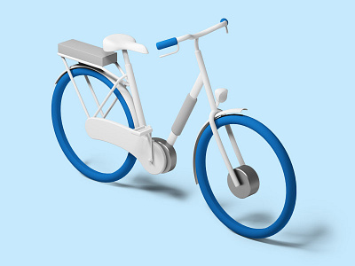 Gazelle 3d bike blue cgi e bike illustration infographic