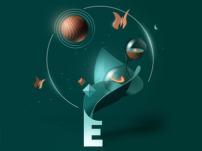 Edison 2 3d butterfly cgi illustration time type typography