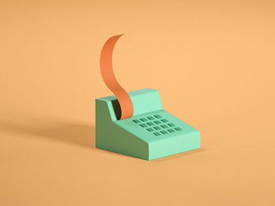 Cash Desk 3d icon illustration