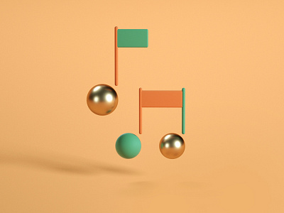 Music 3d icon illustration