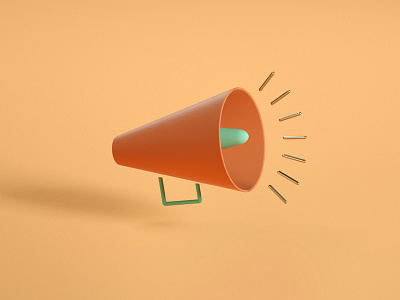 Megaphone 3d icon illustration