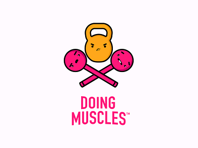 Doing Muscles Character Sheet V1 avatars character design concept design fitness icon illustration illustration art kettlebell logo tshirt vector