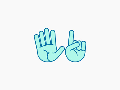 Typehue Week 33: Let's count to 6 6 fingers hands icon illustration logo six typehue vector