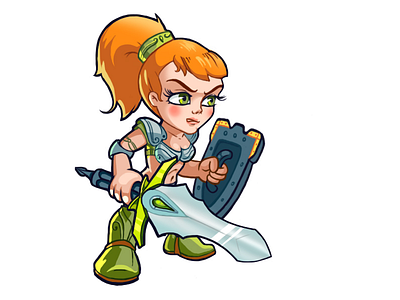 Albina app character character design game girl illustration red sword