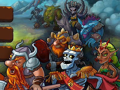 Battle app character dwarf fantasy game illustration ipad magic