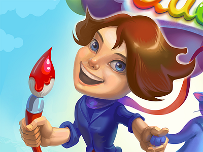 ColorQuest brush character game girl illustration smile splash