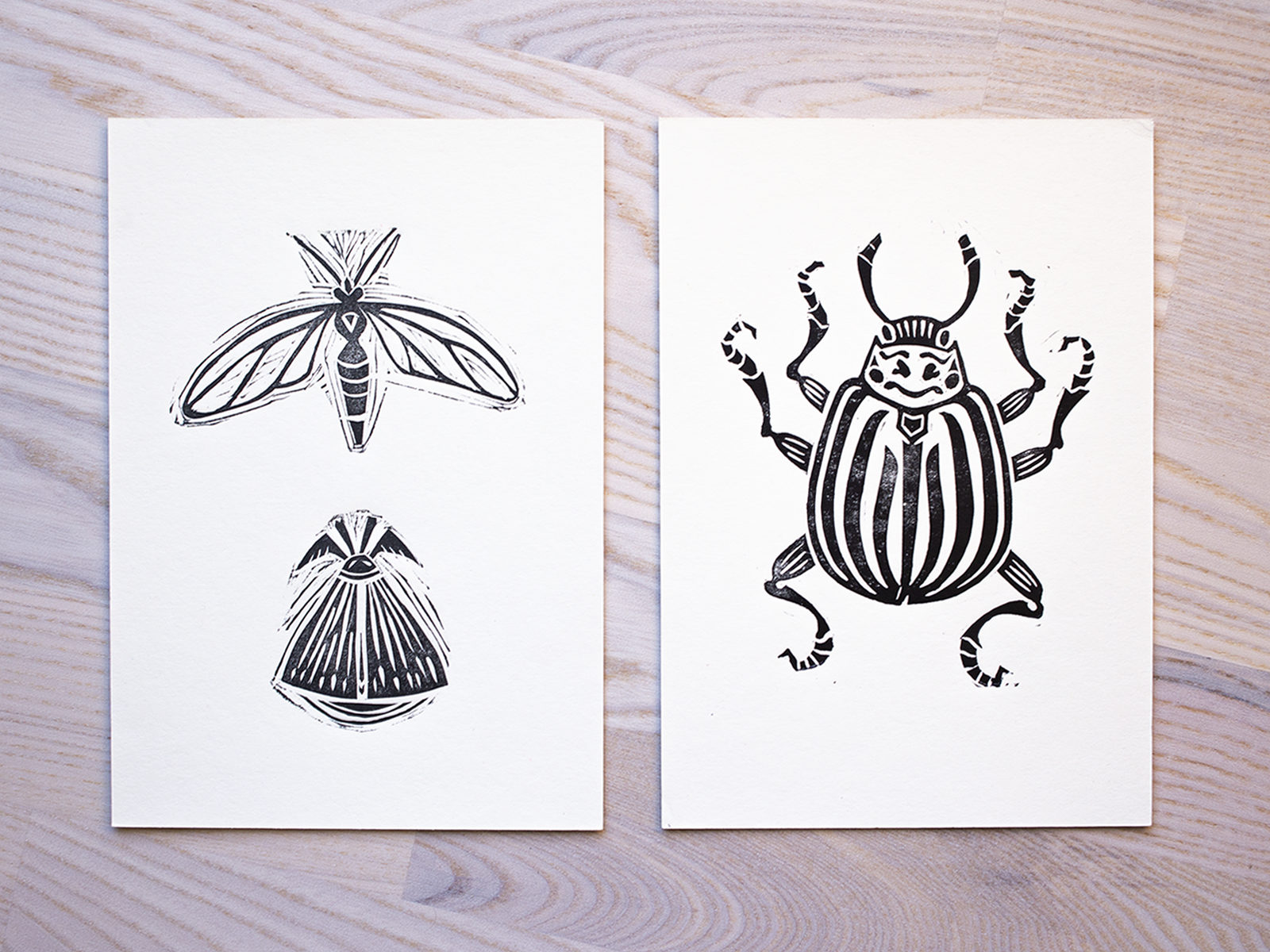 bug lino print