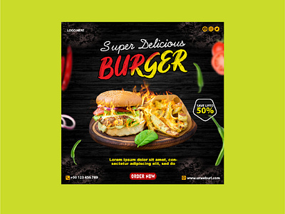 Burger Flayer graphic design illustration logo design vector