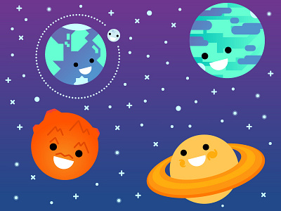 Planets geometric planets space stars vector