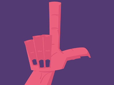 L hand l loser pink purple typehue typography