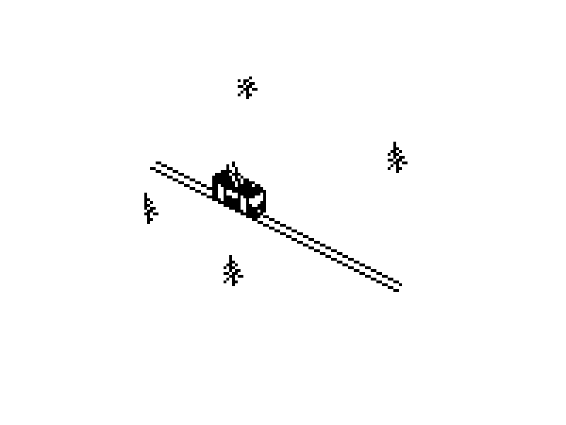 Tiny tram 1bit pixel animation pixelart