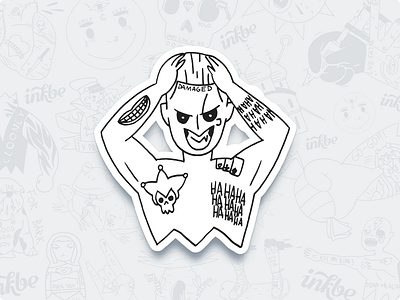 Joker Sticker for inkbe.com handpoke inkbe joker sticker tattoo