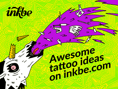 Unicorn sticker color crazy ink inkbe mascot tattoo unicorn