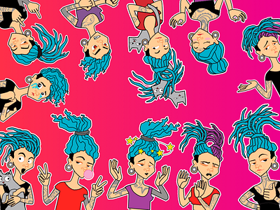 Tattooed Girl Stickers for Telegram girl ink inkbe mascote sticker stickerpack tattoo telegram