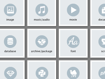 Radiant CMS Asset Icons icons mime types radiantcms