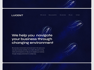 LUCENT branding identity jellyfish logo website