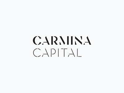 Carmina Capital branding capital custom lettering finance logo wordmark