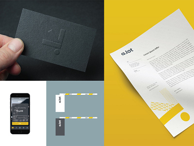 Branding elements for a.lot branding identity letterhead logo