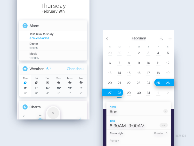 Alarm list by Otter9 on Dribbble