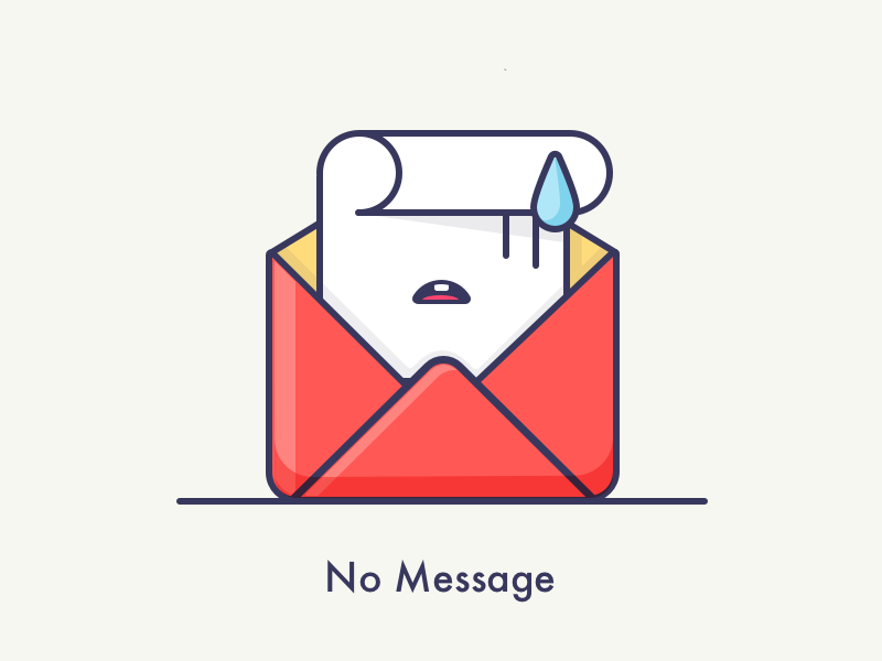 Иллюстрация message. Зачеркнутый конверт. Картинка no message. No messages illustration.