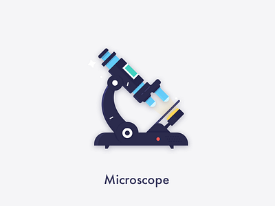 Microscope color icon microscope research science sketch study