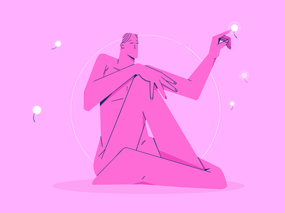 pink guy color daily illustration sketch