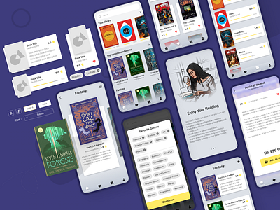 Ebook app + design system android app book books design system ebook product design read reading ui ui design ui kit ui kits ux ux design