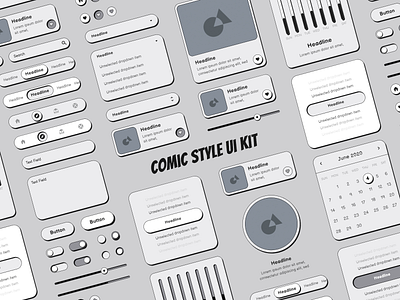 Comic Style Ui Kit android comic comic art comic kit comic style comics creative design design system elements product design ui ui design ui elements ui kit ui kits uidesign