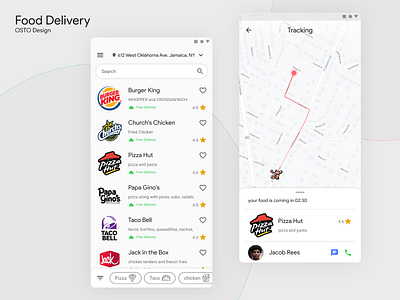 Food Delivery App app burger concept delivery food food app food delivery location map material material design pizza